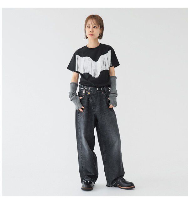 BEAMSBOY「【別注】Wrangler &times; maturely / フリンジ ショートスリーブ Tシャツ」|Tシャツ・カットソー|