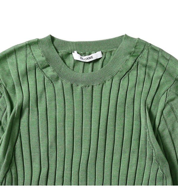 Demi-Luxe BEAMS 「【別注】SLOANE / 18ゲージ シルク リブ ハーフスリーブ」|ニット・セーター|