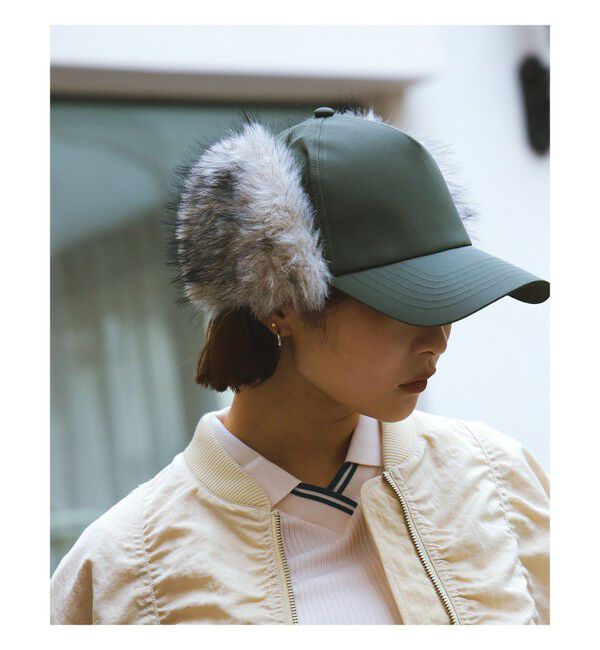 Ray BEAMS 「ボリューム ファー キャップ」|キャップ・キャスケット|KHAKI