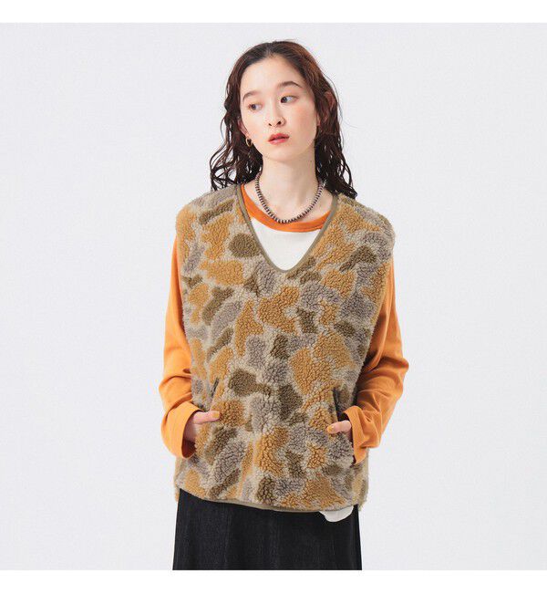 BEAMSBOY「ジャガード ボア プルオーバー」|ベスト・ジレ|BEIGE