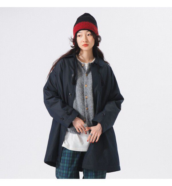 BEAMSBOY「コットン ポリエステル シャンブレー ステンカラー コート」|ダッフルコート|D.NAVY