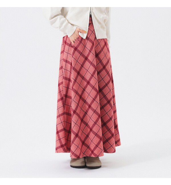 BEAMSBOY「チェック ロング Aライン スカート」|スカート|