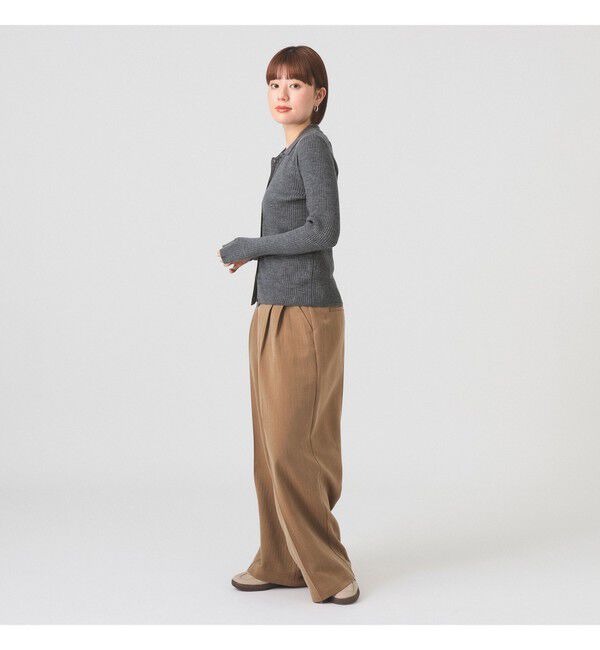 Ray BEAMS 「ヘリンボーン ハイウエスト ワイド パンツ」|チノ|