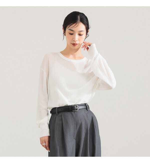 Demi-Luxe BEAMS 「コットン ナイロン デニット プルオーバー」|ニット・セーター|OFF_WHITE