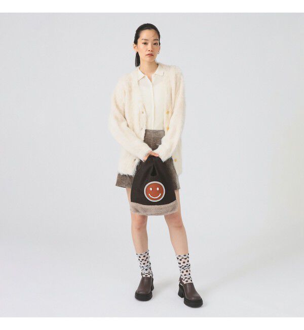 Ray BEAMS 「ECODECO / ツイード ファー バッグ」|トートバッグ|