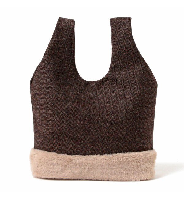 Ray BEAMS 「ECODECO / ツイード ファー バッグ」|トートバッグ|