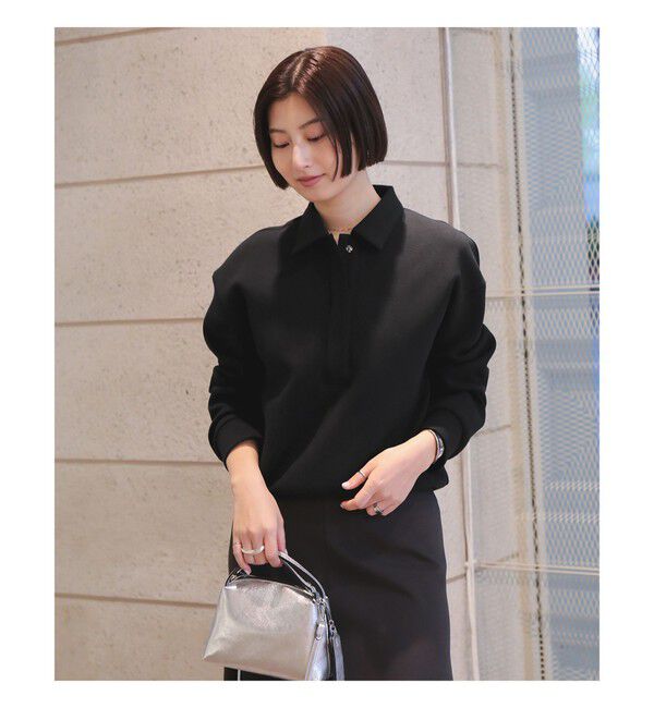 Demi-Luxe BEAMS 「ダンボール スキッパープルオーバー」|Tシャツ・カットソー|BLACK