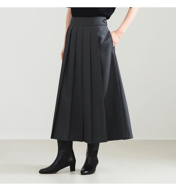 Demi-Luxe BEAMS 「アシンメトリー プリーツスカート」|スカート|CHARCOAL.GREY