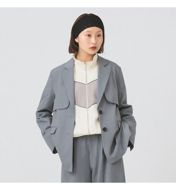 Ray BEAMS 「ヨークレイヤード 2ボタン ジャケット」|ダッフルコート|GREY
