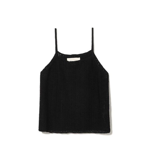 Demi-Luxe BEAMS 「Krochet / コットン クロシェ キャミソール」|ニット・セーター|BLACKソリッド