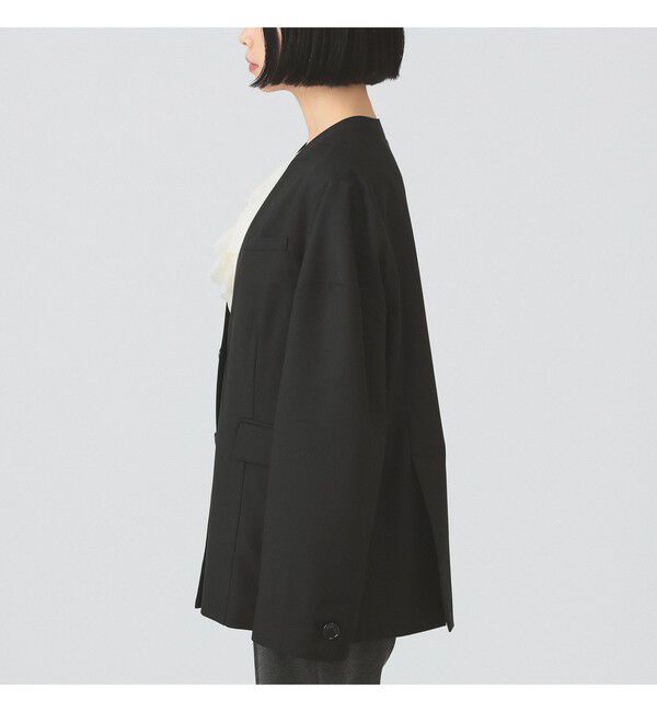 Ray BEAMS 「ノーカラー ビッグ ジャケット」|ノーカラージャケット|