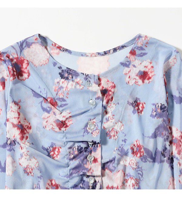 Ray BEAMS 「シアー フラワープリント カーディガン」|カーディガン|