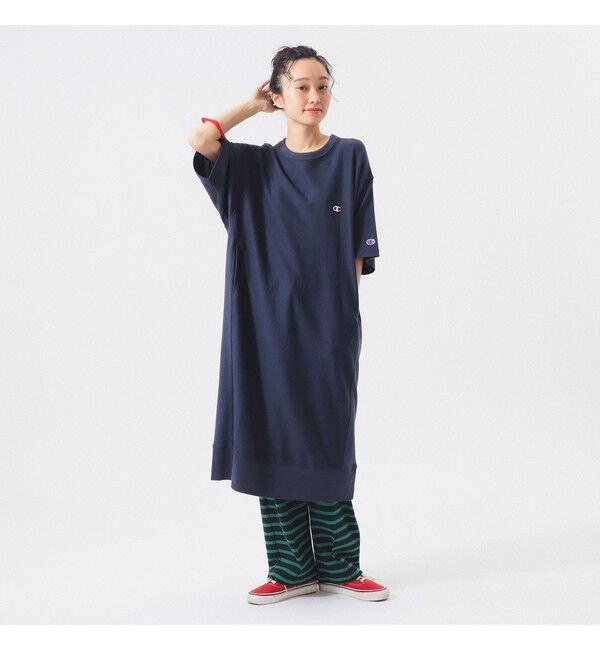 BEAMSBOY「【別注】Champion / リバースウィーブ(R) ショートスリーブ ワンピース」|ワンピース|NAVY
