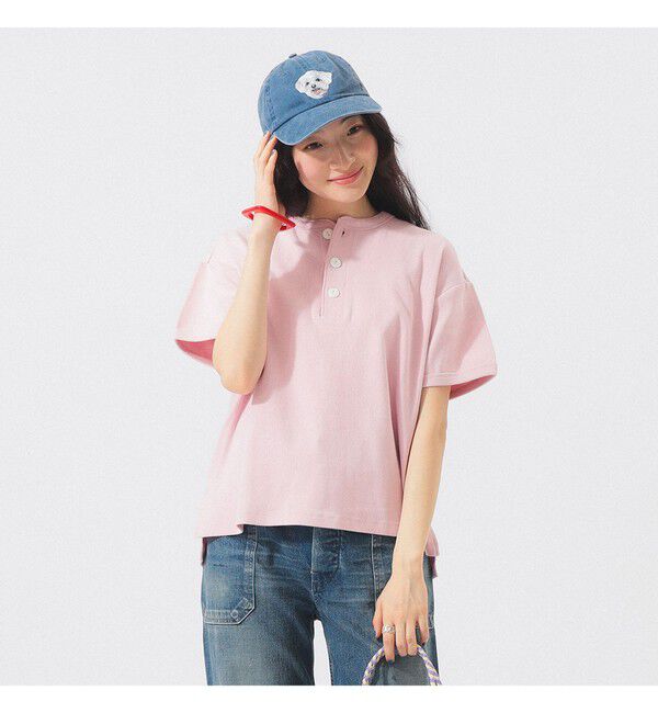 BEAMSBOY「【別注】Healthknit / ヘビー リブ ショートスリーブ Tシャツ」|Tシャツ・カットソー|PINK