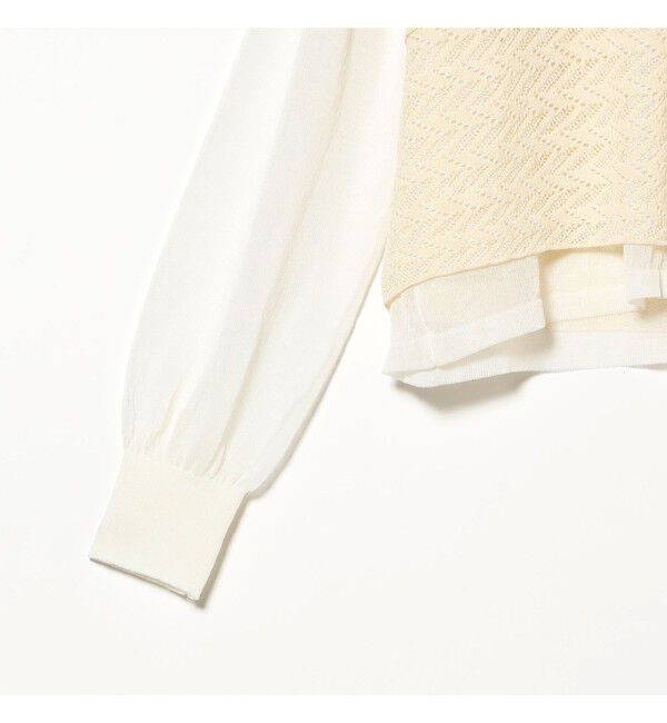 BEAMSBOY「maturely / オープン ワーク レイヤード カーディガン」|ニット・セーター|