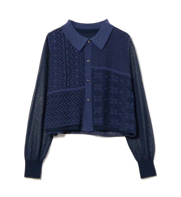 BEAMSBOY「maturely / オープン ワーク レイヤード カーディガン」|ニット・セーター|