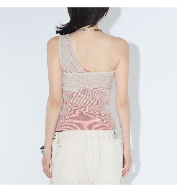 BEAMSBOY「maturely / プレーティング ワンショルダー ベスト」|ベスト・ジレ|