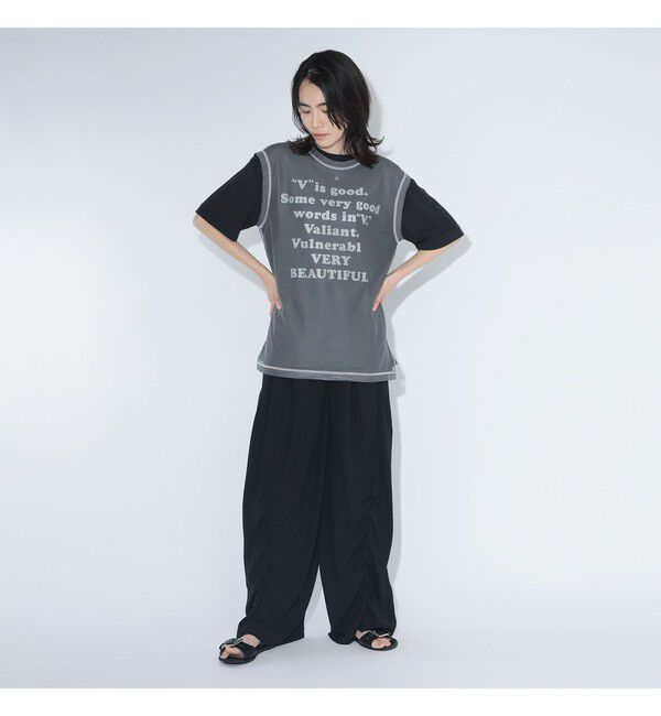 BEAMSBOY「maturely / シャンブレー チュール ノースリーブ」|Tシャツ・カットソー|