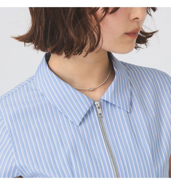 Ray BEAMS 「ストライプ ジップ シャツ ハーフスリーブ」|シャツ・ブラウス|