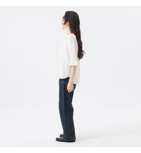 BEAMSBOY「ジャカード フリルギャザー ショートスリーブ」|Tシャツ・カットソー|