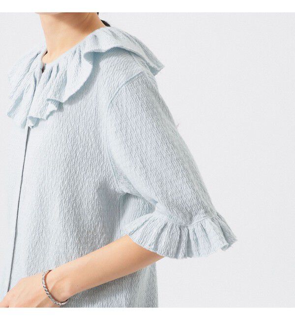 BEAMSBOY「ジャカード フリルギャザー ショートスリーブ」|Tシャツ・カットソー|