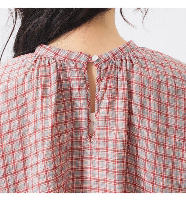 BEAMSBOY「リネン チェック スモック シャツ」|シャツ・ブラウス|