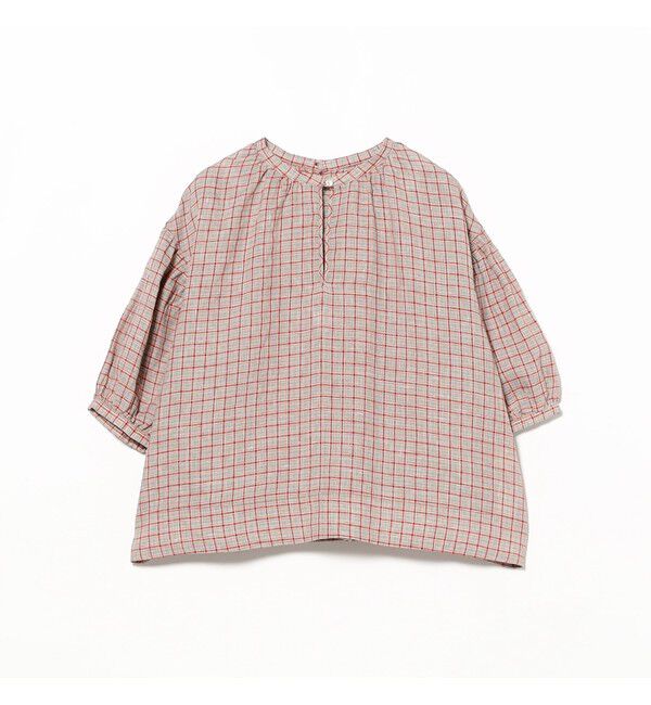 BEAMSBOY「リネン チェック スモック シャツ」|シャツ・ブラウス|