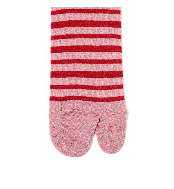 BEAMSBOY「maturely / ラメ ボーダー タビ ソックス」|ソックス|