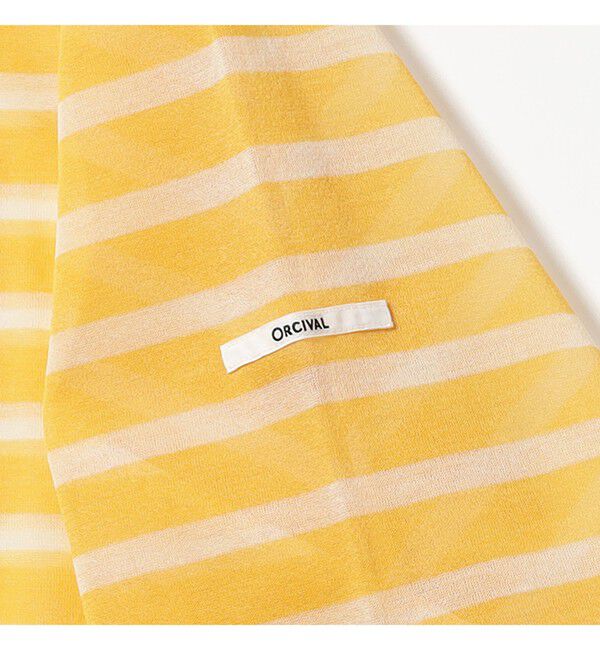 Ray BEAMS 「ORCIVAL / シースルー ボーダー ロングスリーブ カットソー」|Tシャツ・カットソー|