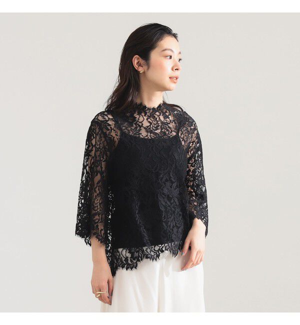 Demi-Luxe BEAMS 「リバーレース ブラウス」|シャツ・ブラウス|BLACK