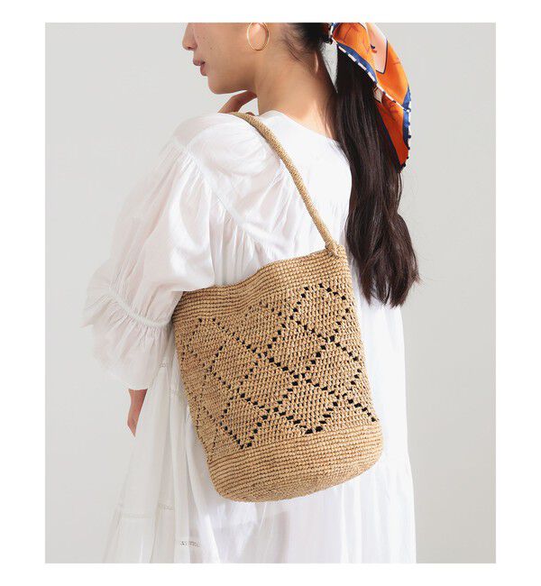 Demi-Luxe BEAMS 「MIORA / ラフィア 編み柄 バケツバッグ」|トートバッグ|