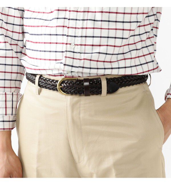 BEAMS PLUS「Leather Mesh Belt」|ベルト|