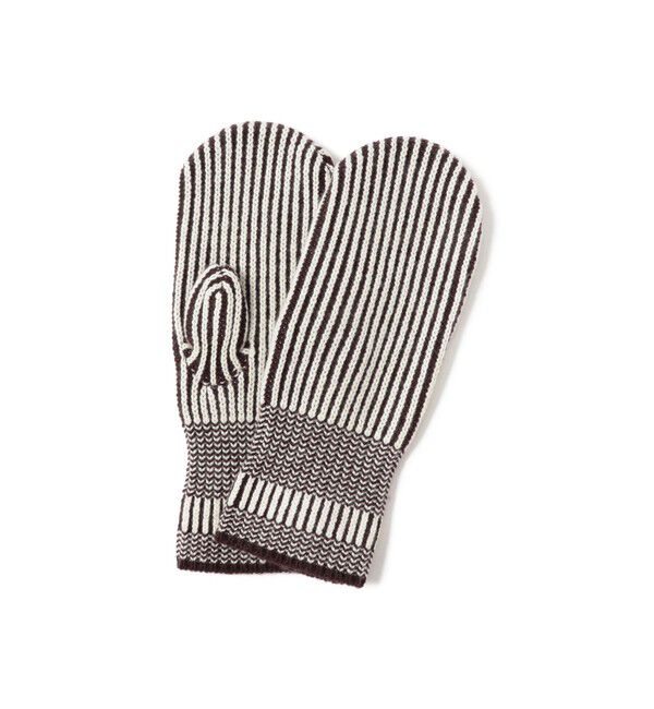 BEAMS PLUS「Wool Cashmere Rib Mitton」|手袋|BROWN
