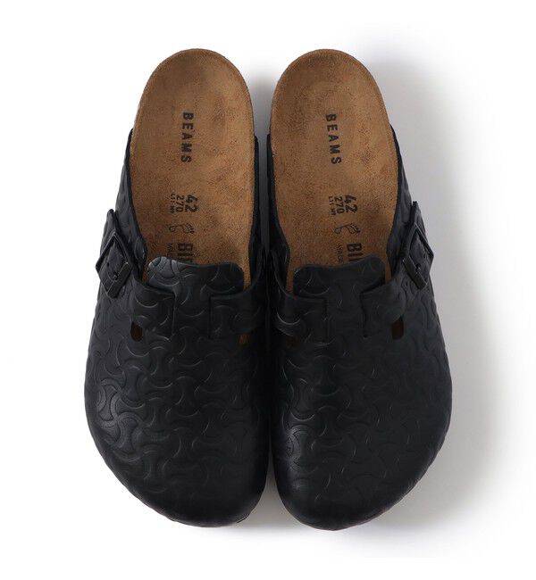 BEAMS「【別注】BIRKENSTOCK / BOSTON &ldquo;BONE PATTERN&rdquo; Smooth BLACK」|サンダル|