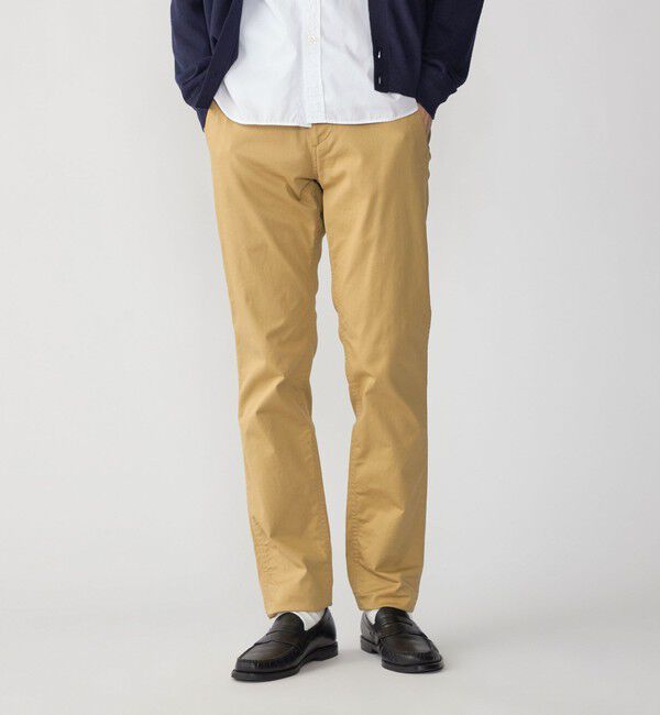SHIPS「SHIPS:〈抗菌加工〉japan quality カラー テーパード スリム チノパンツ」|チノ|ベージュ