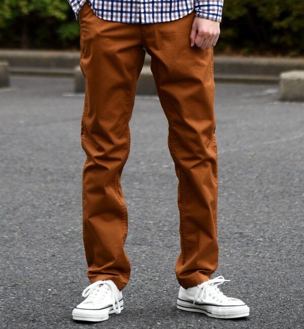 SHIPS「SHIPS:〈抗菌加工〉japan quality カラー テーパード スリム チノパンツ」|チノ|