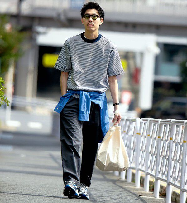 SHIPS「SHIPS: クルーネック ハイゲージ ダンボールニットTシャツ ライト」|Tシャツ・カットソー|