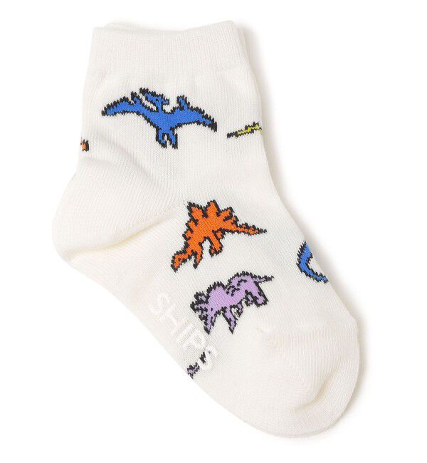 SHIPS KIDS「SHIPS KIDS:ベビー ダイナソー ソックス」|ソックス|オフホワイト