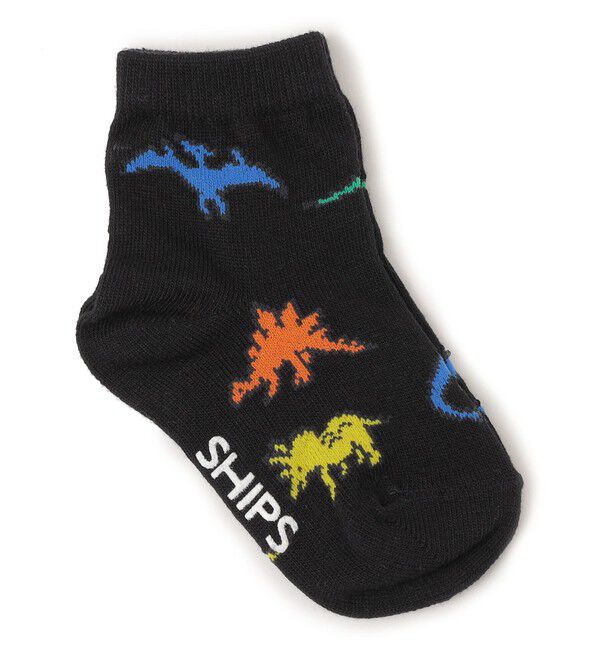 SHIPS KIDS「SHIPS KIDS:ベビー ダイナソー ソックス」|ソックス|ブラック