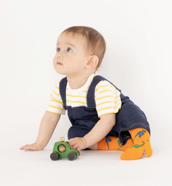 SHIPS KIDS「SHIPS KIDS:ベビー ダイナソー ソックス」|ソックス|オレンジ