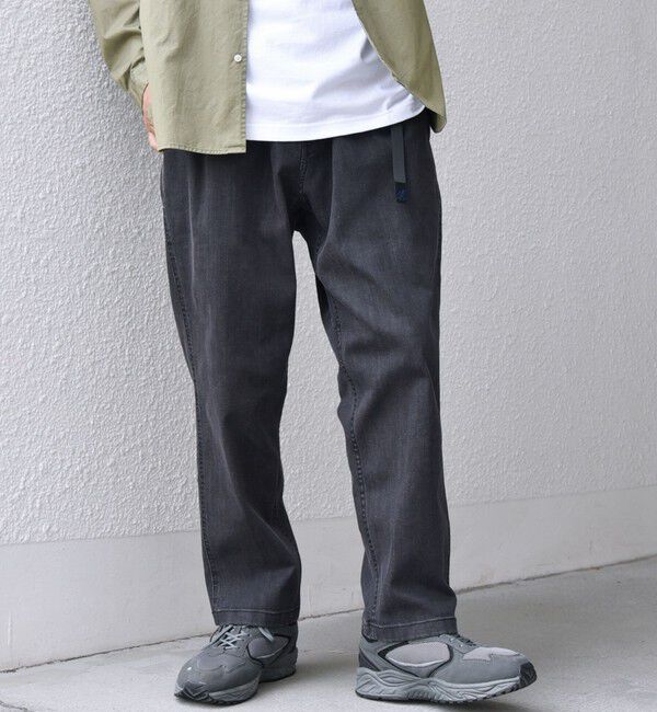SHIPS any「【SHIPS any別注】Gramicci: オーガニックコットン ルーズテーパード ストレッチ デニム パンツ◆」|デニム|ブラック