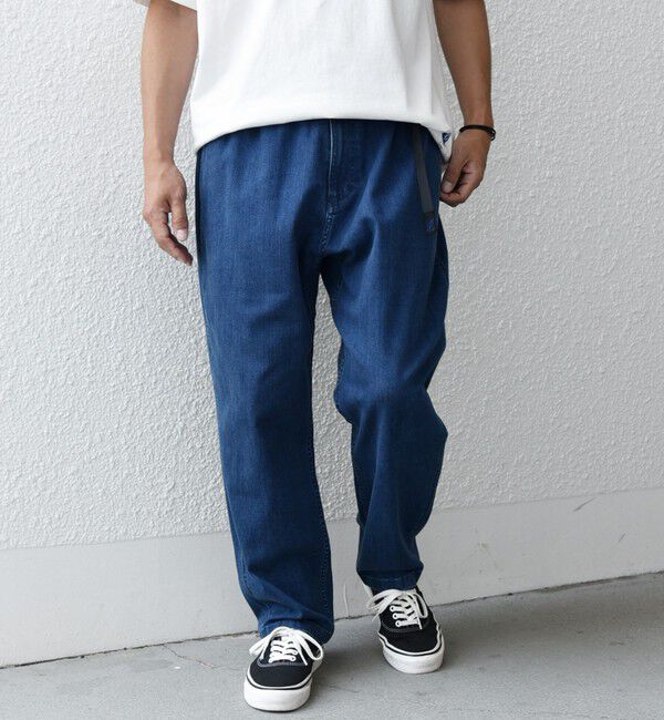 SHIPS any「【SHIPS any別注】Gramicci: オーガニックコットン ルーズテーパード ストレッチ デニム パンツ◆」|デニム|ブルー