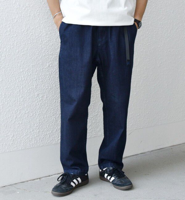 SHIPS any「【SHIPS any別注】Gramicci: オーガニックコットン ルーズテーパード ストレッチ デニム パンツ◆」|デニム|ネイビー