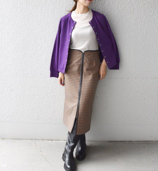 SHIPS any「SHIPS any:〈ウォッシャブル〉チェック スティック ミディ スカート」|タイト|