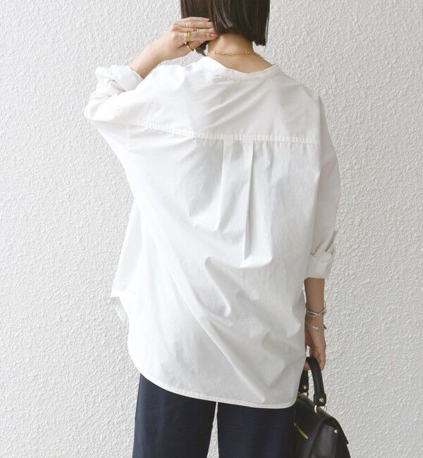 SHIPS any「SHIPS any:〈洗濯機可能〉REPREVE バンド カラー シャツ」|シャツ・ブラウス|