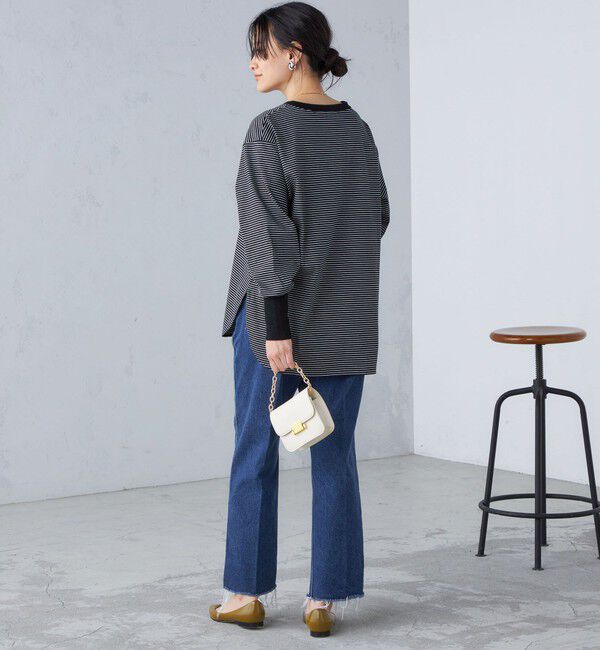 SHIPS for women「ロング リブ スリーブ カットソー  ボーダー / ソリッド」|Tシャツ・カットソー|