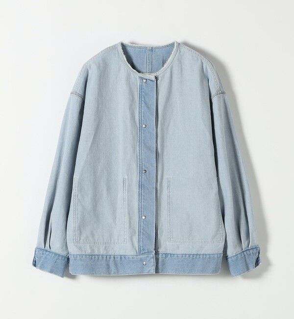 SHIPS any「《一部追加予約》SHIPS any: ノーカラー デニム ブルゾン［SHIPS any DENIM］」|デニムジャケット|