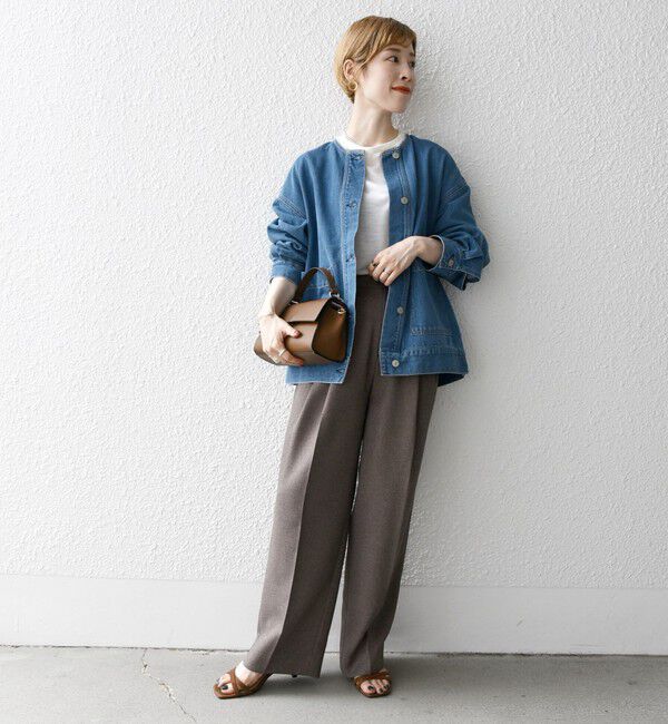 SHIPS any「《一部追加予約》SHIPS any: ノーカラー デニム ブルゾン［SHIPS any DENIM］」|デニムジャケット|