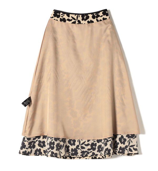 SHIPS for women「*〈手洗い可能〉ドット / 花柄 切替 セミフレア スカート ◇」|スカート|