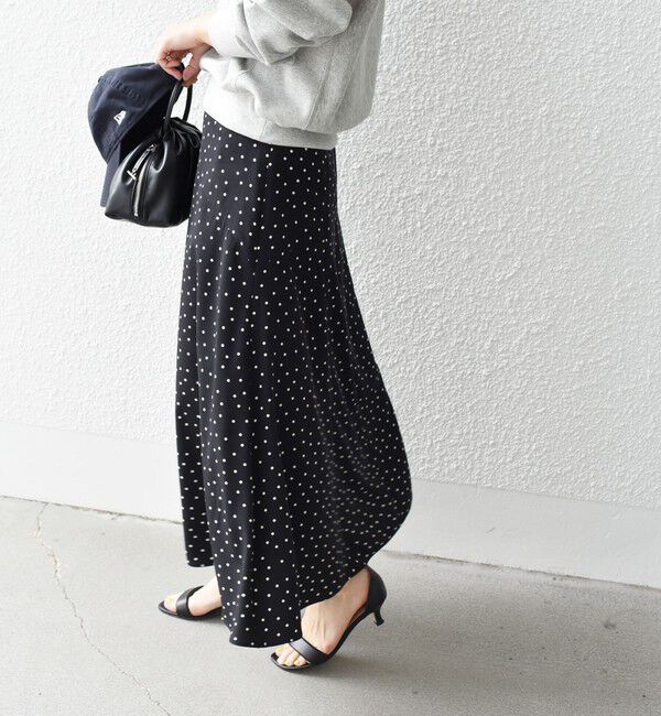SHIPS for women「*〈手洗い可能〉ドット / 花柄 切替 セミフレア スカート ◇」|スカート|